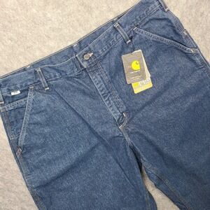 Carhartt Flame Resistant Carpenter Jeans Mens 40x30 Blue Straight FRB13 Workwear